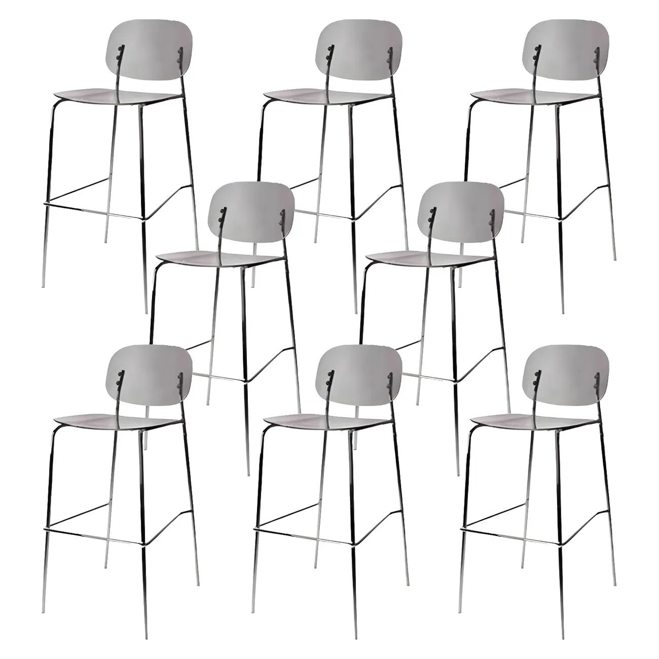 Scandinavian Square Seat Counter Height Acrylic Bar Stools