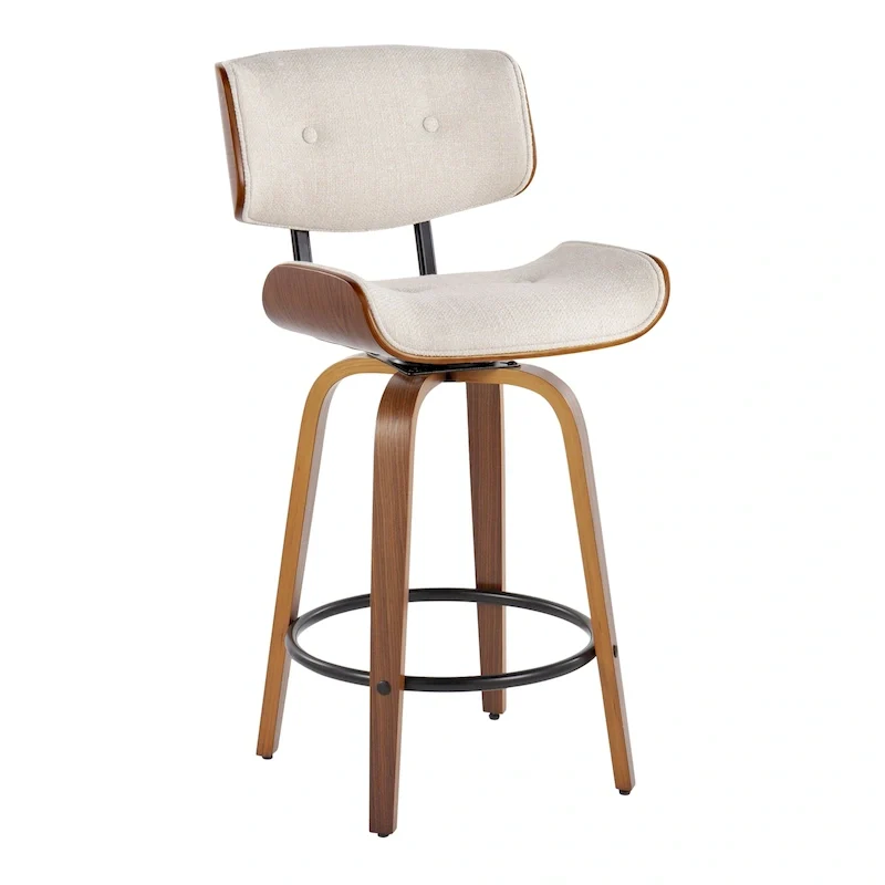 Leksand 26 Fixed-Height Counter Stool with Bent Wood Legs (Set of 2)