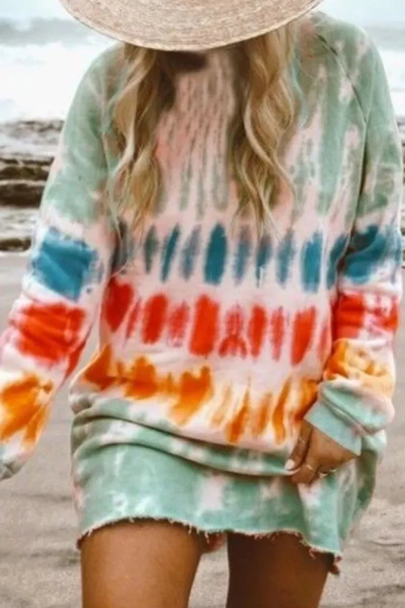 hulianfu hulianfu Tie-dye Blue Mini Dress(4 Colors) - Deanwangkt