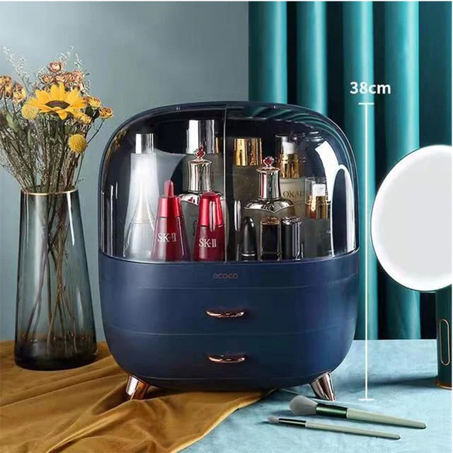 HULIANFU Large Capacity Makeup Organizer Cosmetic Storage Box Drawer Type Desktop Finishing Rack Dustproof Lipstick Beauty Mask Case - Deanwangkt