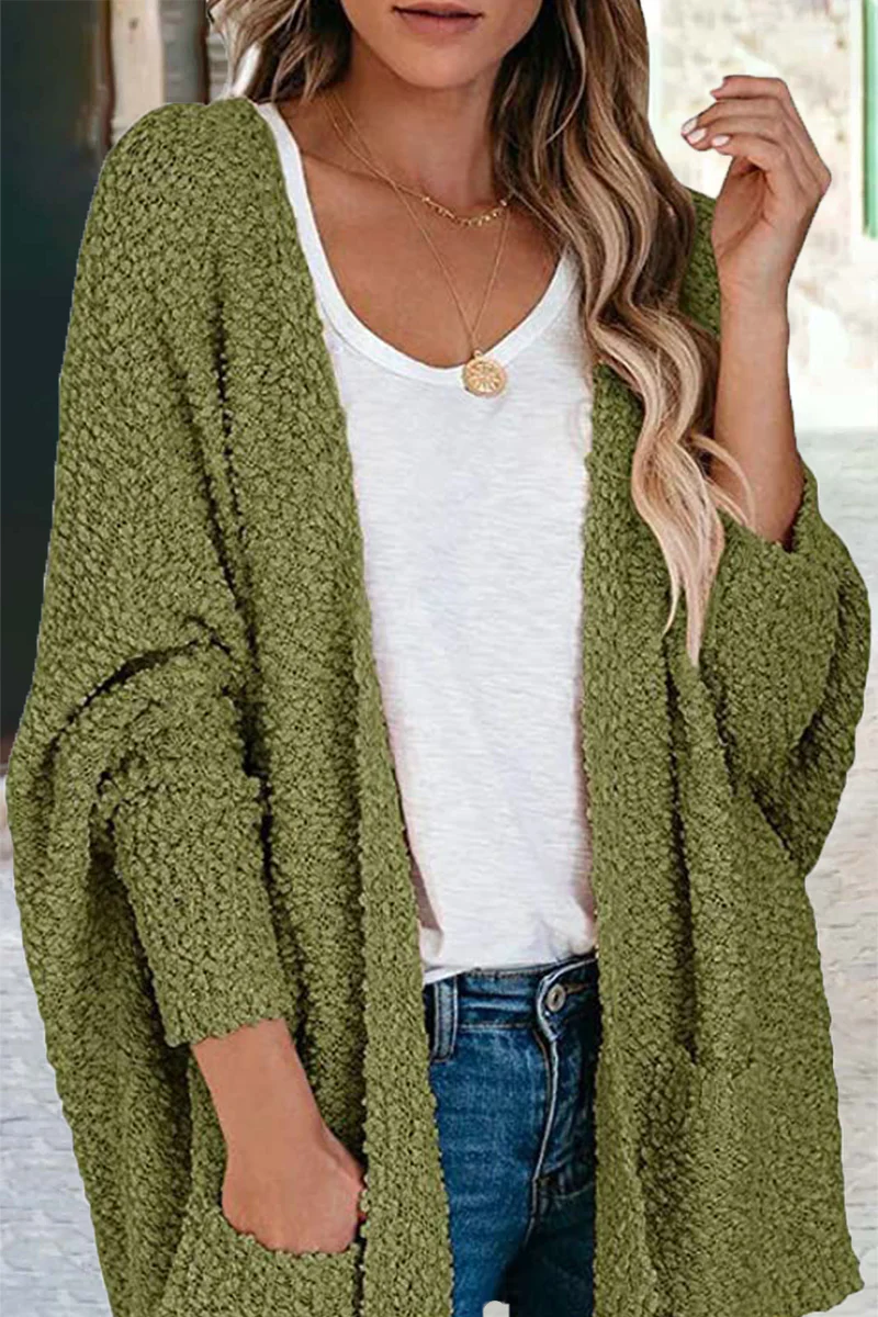 hulianfu Casual Daily Comfy Bat Sleeve Cardigan(5 Colors) - Deanwangkt