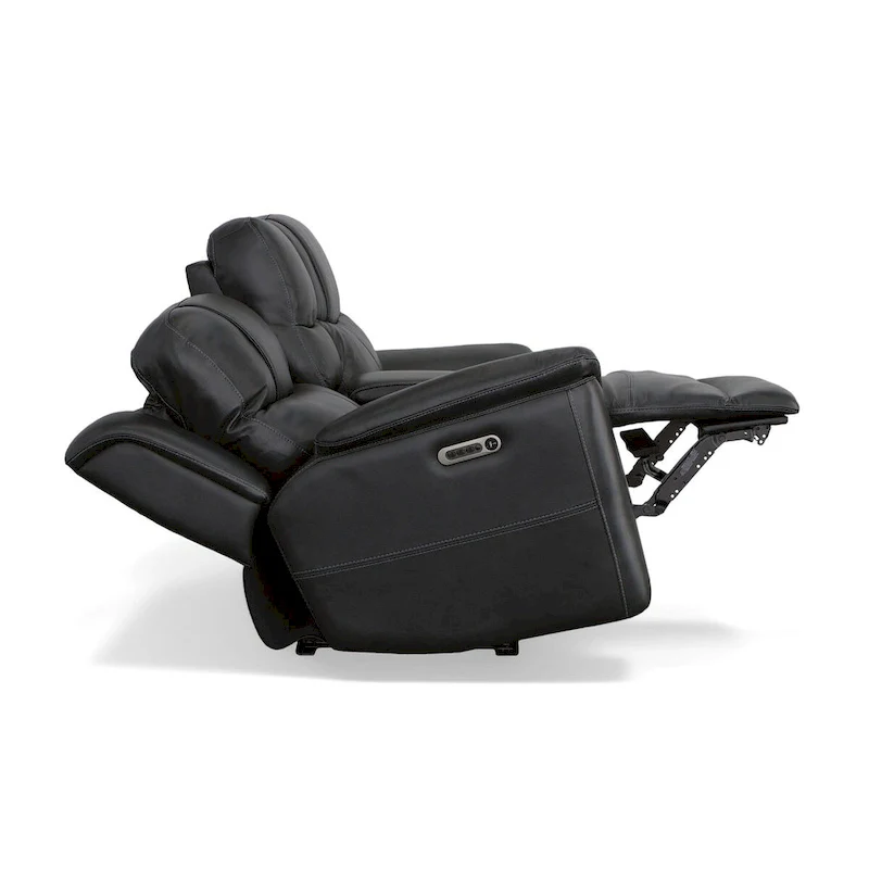 Crew Leather Power Reclining Zero Gravity Loveseat with Console, Power Headrests & Lumbar by Flexsteel