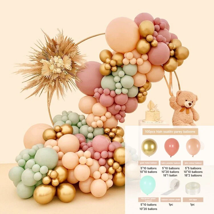HULIANFU Macaron Pink Balloon Garland Arch Kit Wedding Birthday Party Decoration Kids Globos Rose Gold Confetti Latex Ballon Baby Shower - Deanwangkt