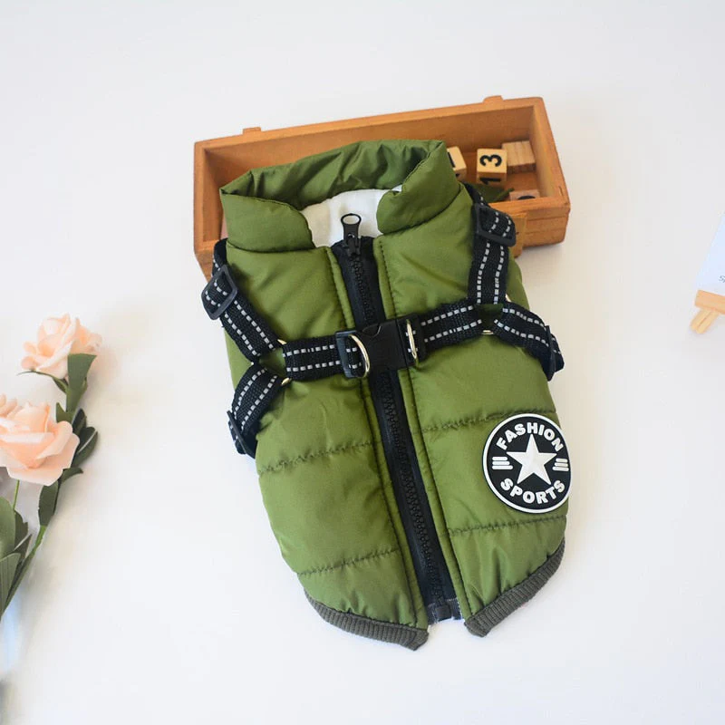 HULIANFU Pet Harness Vest Clothes Puppy Clothing Waterproof Dog Jacket Winter Warm Pet Clothes For Small Dogs Shih Tzu Chihuahua Pug Coat - Deanwangkt
