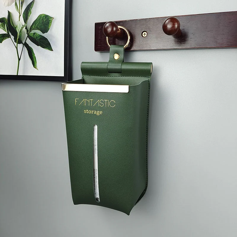 HULIANFU Leather PU Tissue Box Simple Toilet Tissue Bag Car Tissue Holder Removable Hanging Home Decorative Tissue Cover Kitchen Storage - Deanwangkt