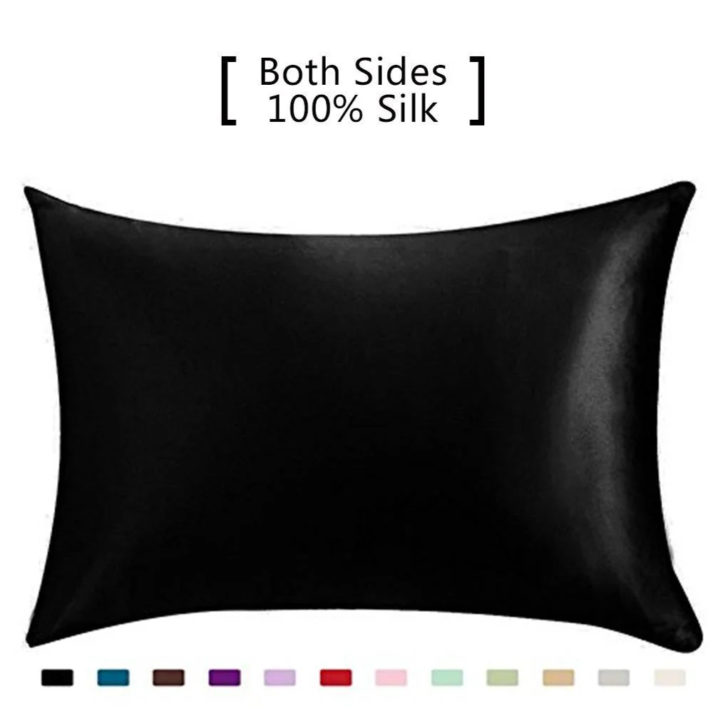 HULIANFU Silk Pillowcase Hair Skin, 19 Momme 100% Pure Natural Mulberry Silk Pillowcase Standard Size, Pillow Cases Cover Hidd - Deanwangkt