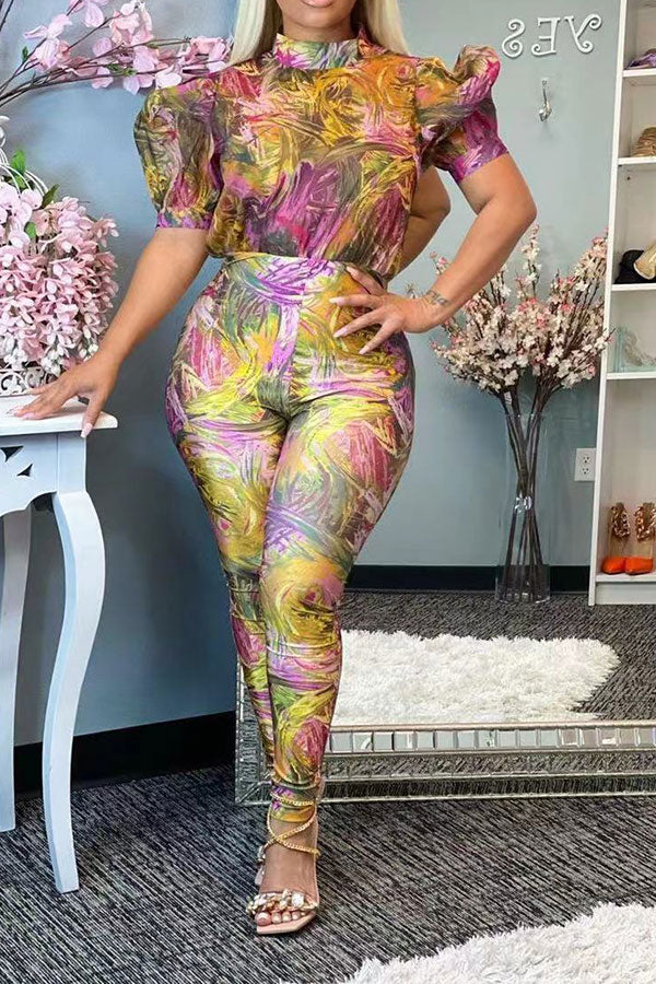 hulianfu Abstract Print Party Jumpsuit - Deanwangkt