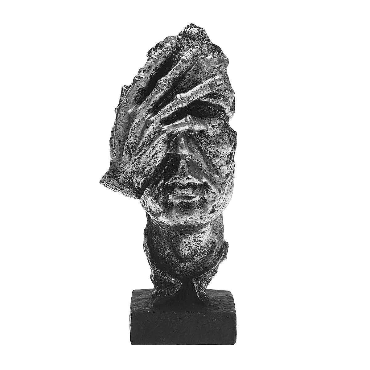 HULIANFU Nordic Simple Abstract Sculpture Figurine Ornaments Silence Is Gold Office Home Decoration Accessories Modern Art Resin Decor - Deanwangkt