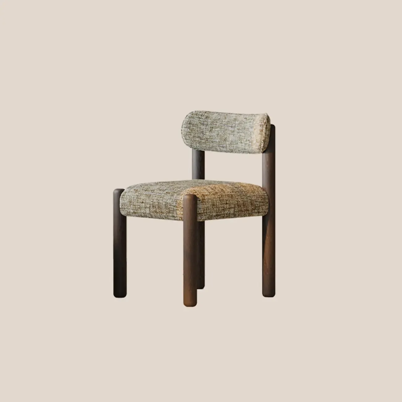 Modern Upholstered Fabric Wood Dining Chair