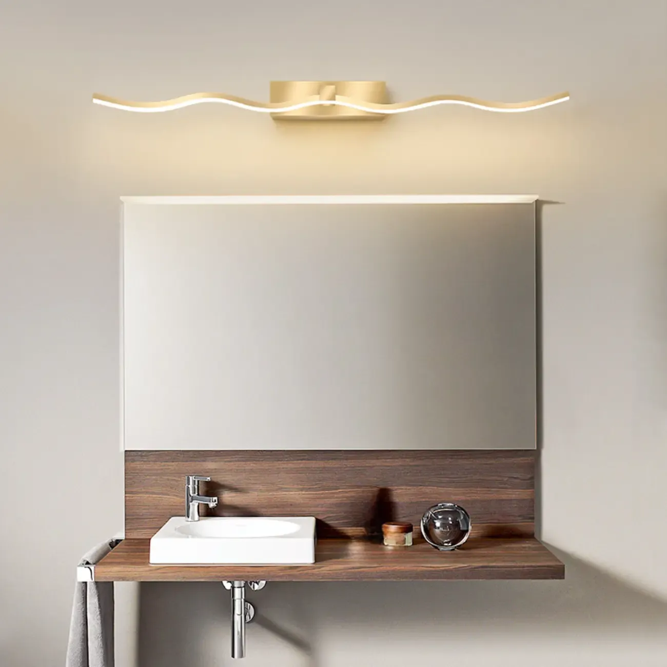 Wall-Mounted Bathroom LED Vanity Light with Silica Gel Shade