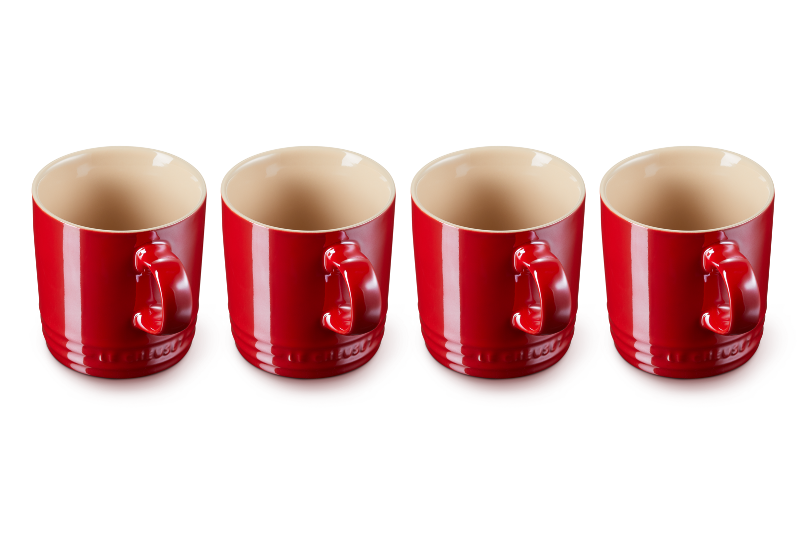 Stoneware Metallics Set of 4 Mugs Cerise