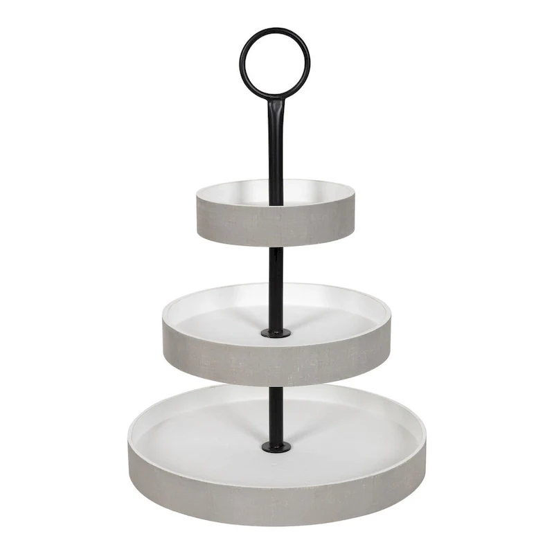Kate and Laurel Woodmont 3 Tiered Wood Tray - 3 Tier