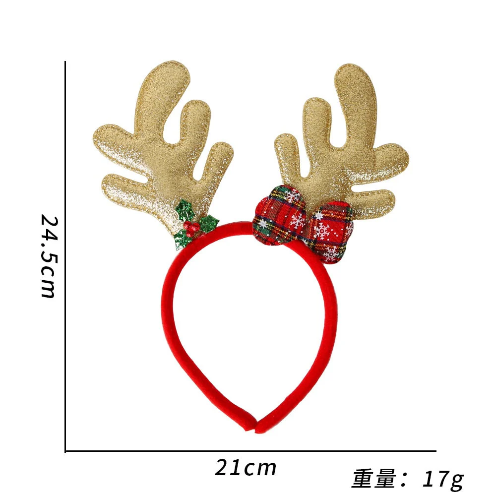 HULIANFU  Cartoon Red Christmas Hair Band Santa Claus Snowman Antlers Headband Merry Christmas Decor Adult Kids Naviidad Gifts Noel Toys - Deanwangkt