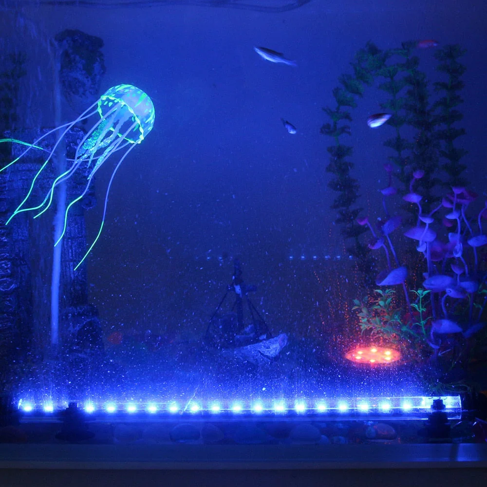 HULIANFU Waterproof LED Aquarium Lights Fish Tank Light Bar Blue/White 19/29/39/49CM Submersible Underwater Clip Lamp Aquatic Decor EU - Deanwangkt