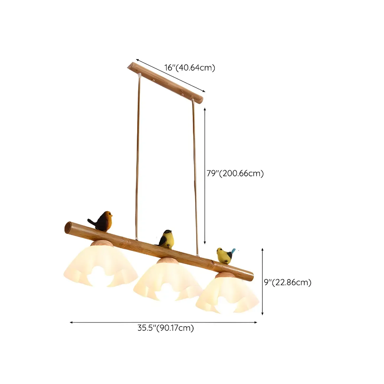 Adjustable Modern Bamboo Flower Island Pendant Light