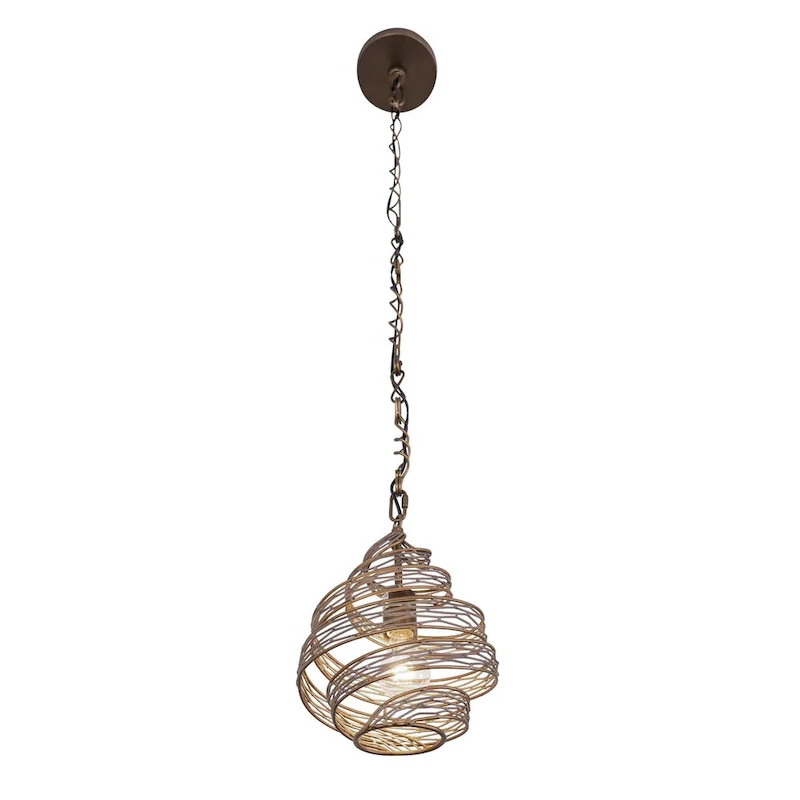 Flow Hand-Crafted Recycled Steel 1-Light Mini Pendant