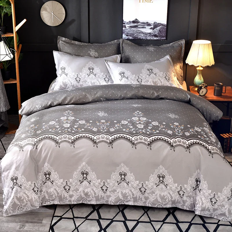 HULIANFU Northern Europe Bedding Sets Home Textile Simple Style Floral Pattern Bedclothes Duvet Cover Pillowcase Bed Sheets - Deanwangkt