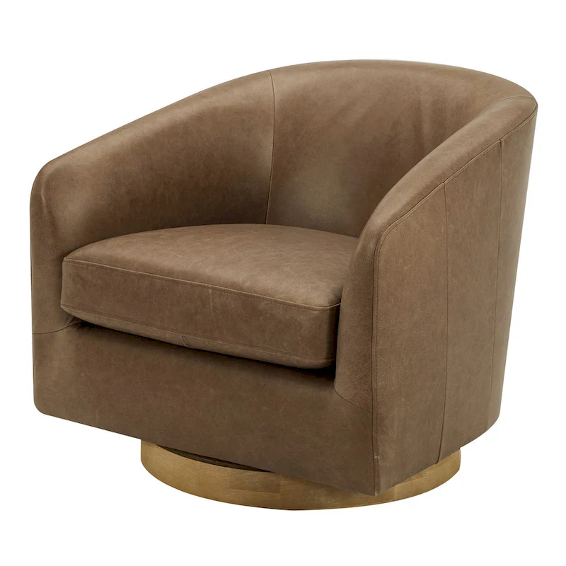 Aurelle Home Modern Upholsted Swivel Barrel Chair