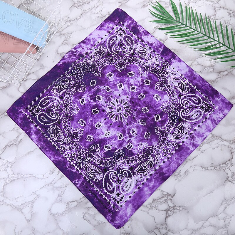 HULIANFU Tie Dye Bandana Cotton Paisley Bandanas Headbands Cowboy Handkerchiefs for Men and Women Colorful Hip-Hop Cycling Outdoor - Deanwangkt