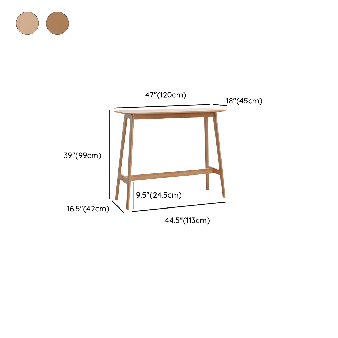 Modern Home Natural Bamboo Trestle Bar Table