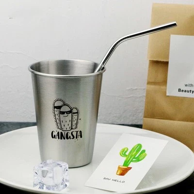 HULIANFU NorthernEurope Ins Industry Style 304 Stainless Steel Spray Paint Beer Cup Cold Water Drinks Cup Household Office Use Gargle Cup - Deanwangkt