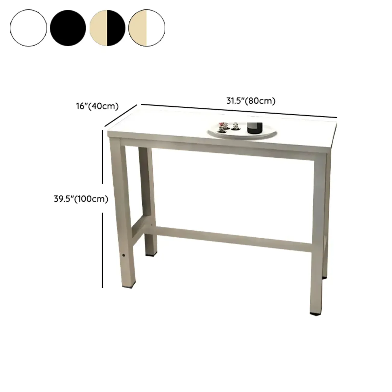 Modern Bar Table with Wood Top and Metal Legs