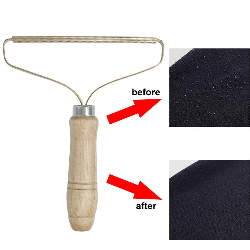 HULIANFU Pet Hair Remover Brush Portable Lint Remover Hair Brush Fuzz Fabric Shaver Brush Dog Grooming Tool Wooden Cat Brush Dog Supplies - Deanwangkt