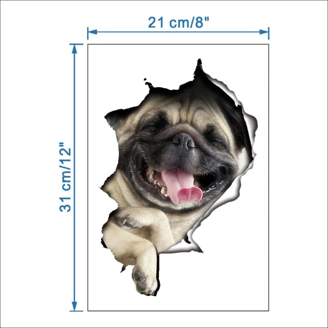HULIANFU 2026  3D Lovely Pet Self-adhesive Wallpaper Children Living Room Bathroom Toilet Decals Mural Tattoo - Deanwangkt