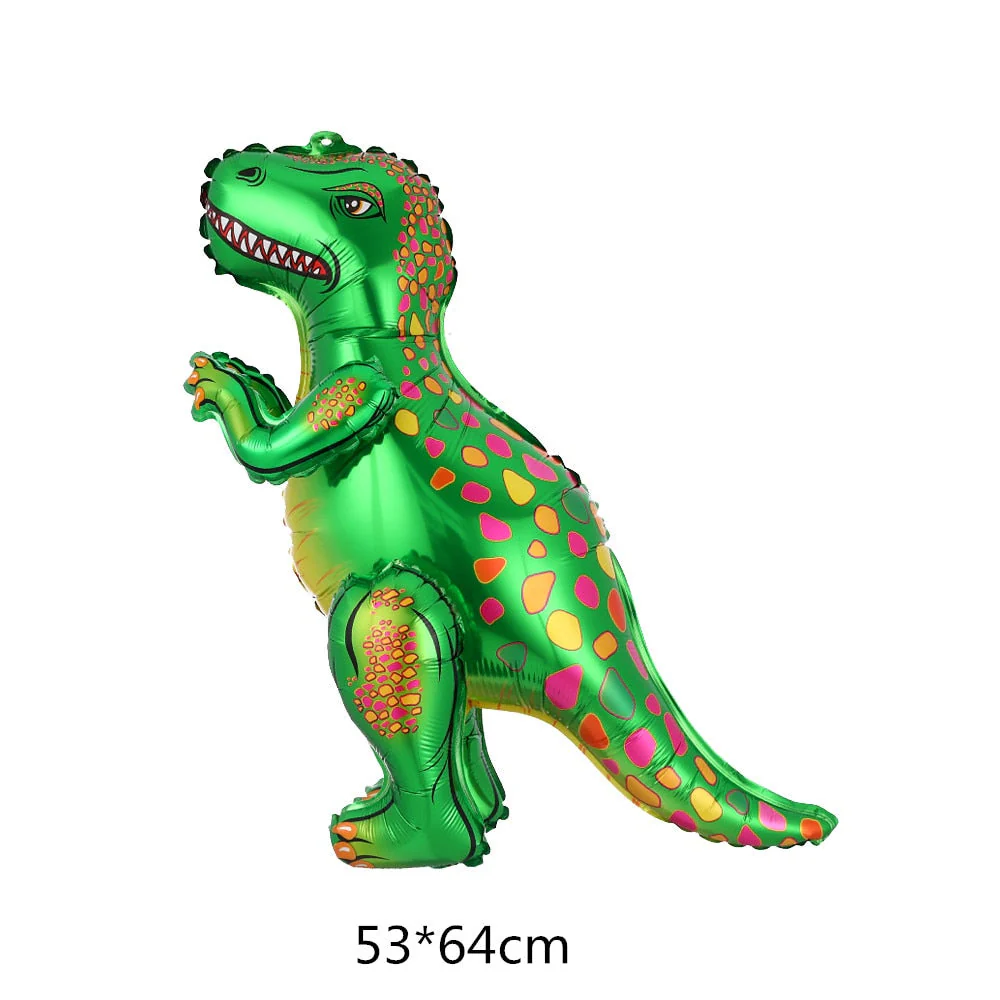 HULIANFU Large 4D Walking Dinosaur Foil Balloons Jungle Animal Boys Birthday Party Decors Jurassic  Standind Dragon Kids Toys Air Globos - Deanwangkt