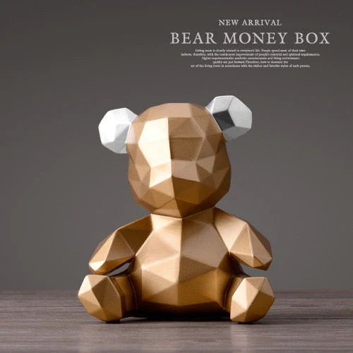 HULIANFU Piggy Bank Teddy Bear Figurines Money Box Gift Wedding Storage Box Money For Children Coins Holders Box Kids Toy Coin Bank - Deanwangkt