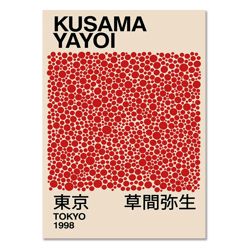 HULIANFU   Yayoi Kusama Exhibition Posters and Prints Gallery Wall Art Picture Museum Modern Canvas Painting Nordic Living Room Decoration - Deanwangkt