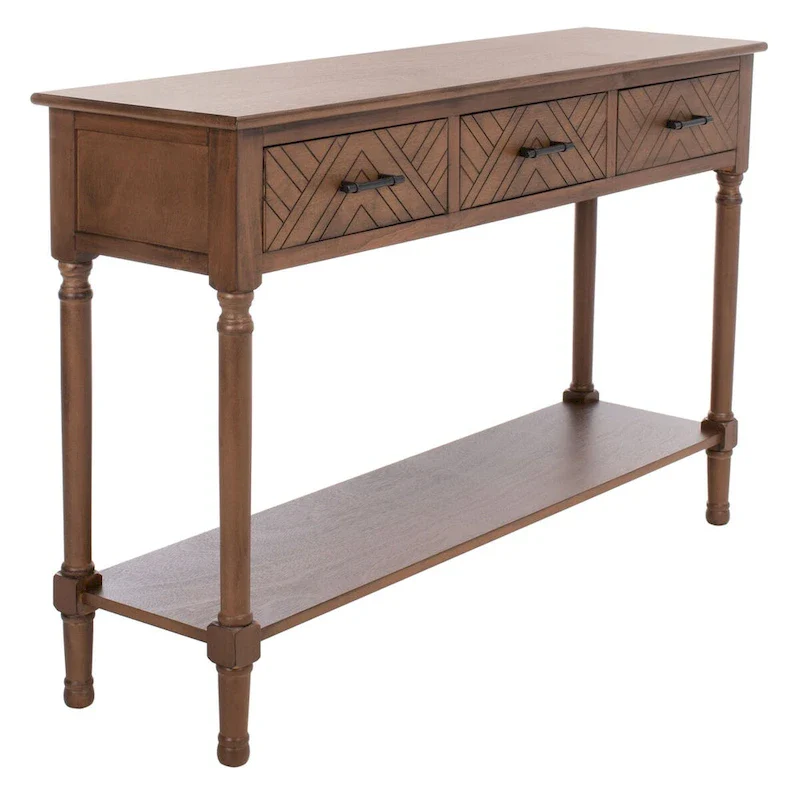 SAFAVIEH Jeanie 3-Drawer Bottom Shelf Console Table - 47.3 W x 13 L x 29.5 H - 47Wx13Dx30H