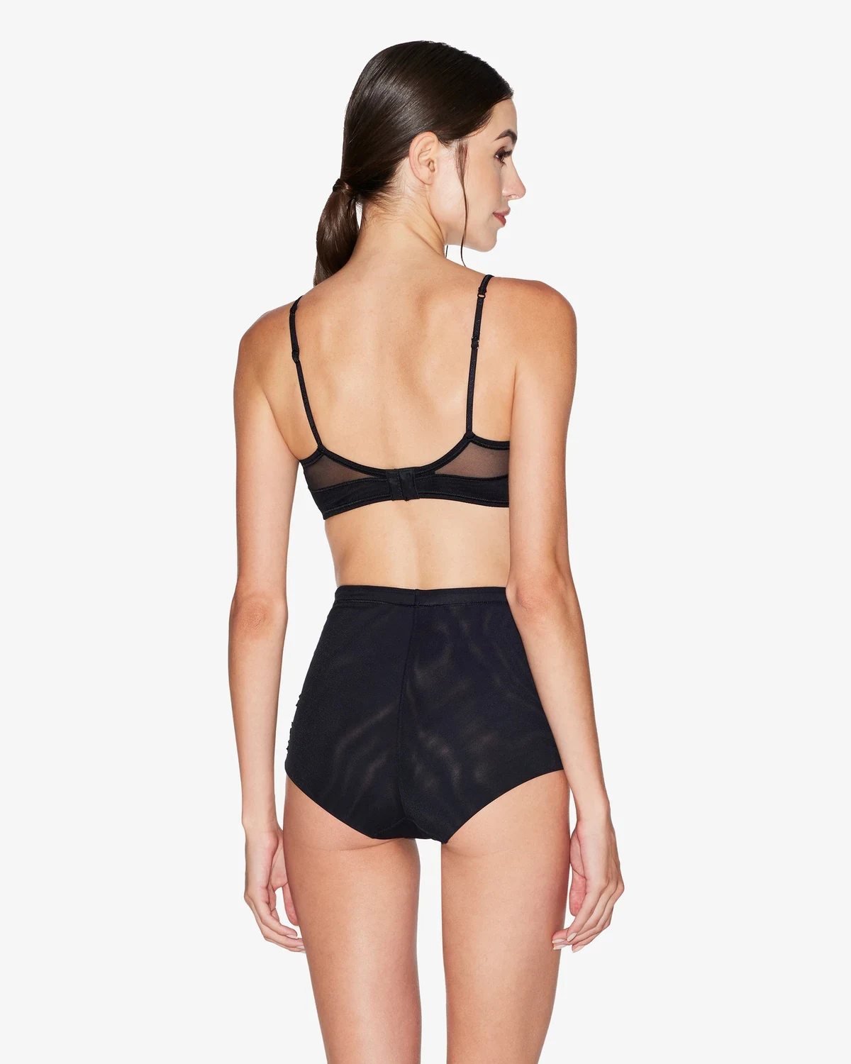 Hollow Embroidered Thin Women's Bra, Breathable Mesh Wire-Free Camisole-Style Minimizer Push-Up Bra