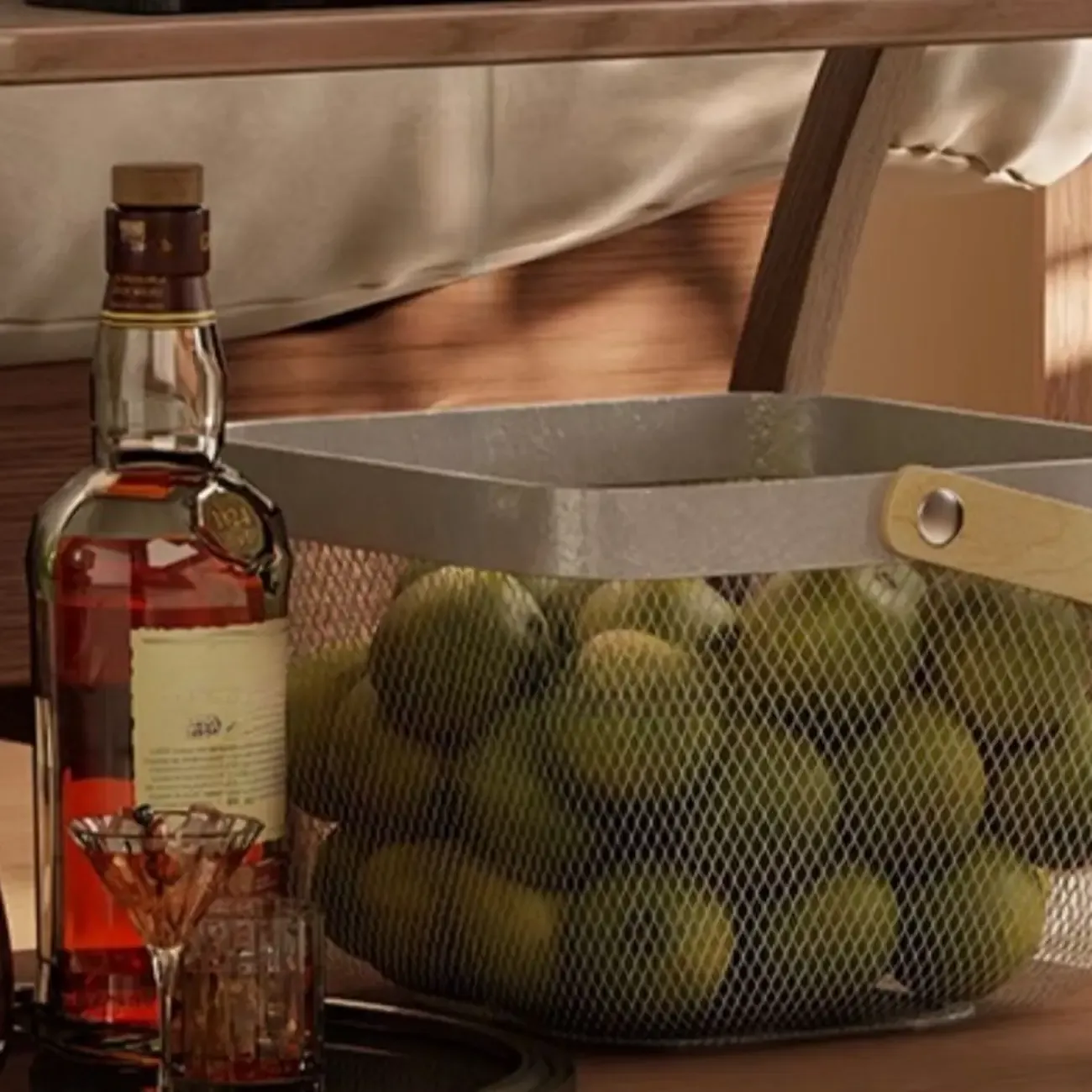 Folding 3-Tier Wooden Flip Top Rolling Side Table Nut-Brown