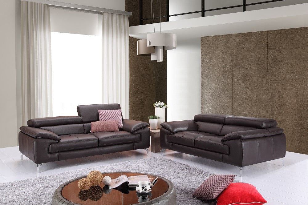 Andy Leather Living Room Collection in 5 Color Options