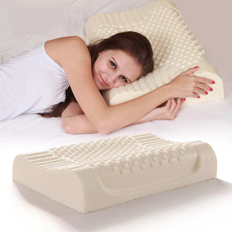 HULIANFU PurenLatex 60x40 Thailand Pure Natural Latex Pillow Remedial Neck Protect Vertebrae Health Care Orthopedic Pillow Slow Rebound - Deanwangkt
