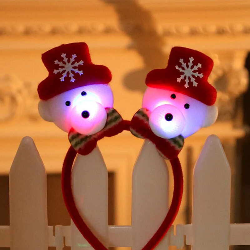 HULIANFU 2026  Christmas Led Light Headbands Santa Elk Antlers Headband Kids Adult Headwear Ornaments Christmas Party Cosplay Supplies - Deanwangkt