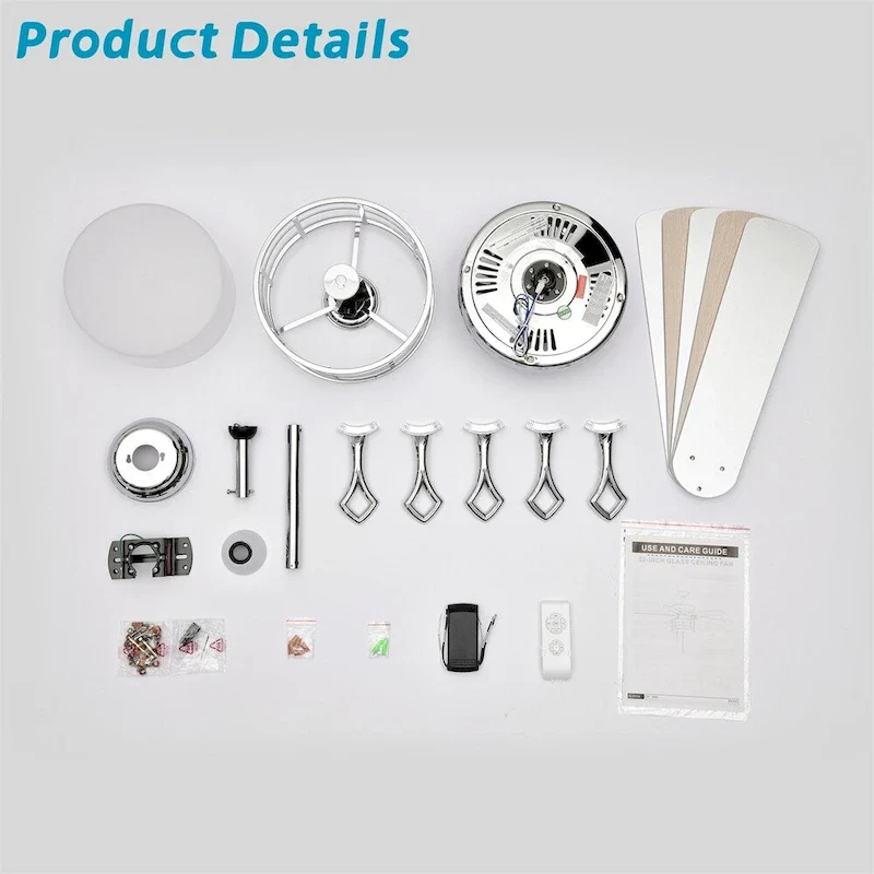 3 Speed Farmhouse LED Ceiling Fan Light w/ Remote and Reversible Blade