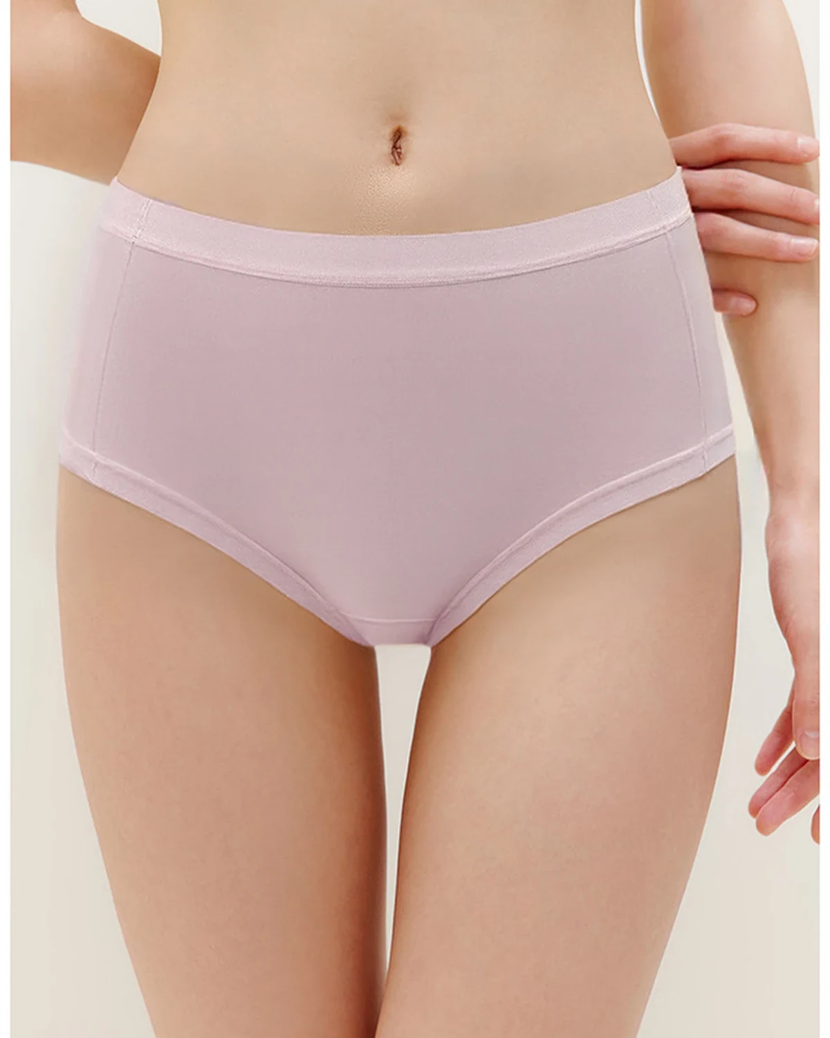 60S modal delicate high-waist seamless panties, 3-pack, soft skin-friendly breathable triangle briefs for women with silk-blend crotch lining