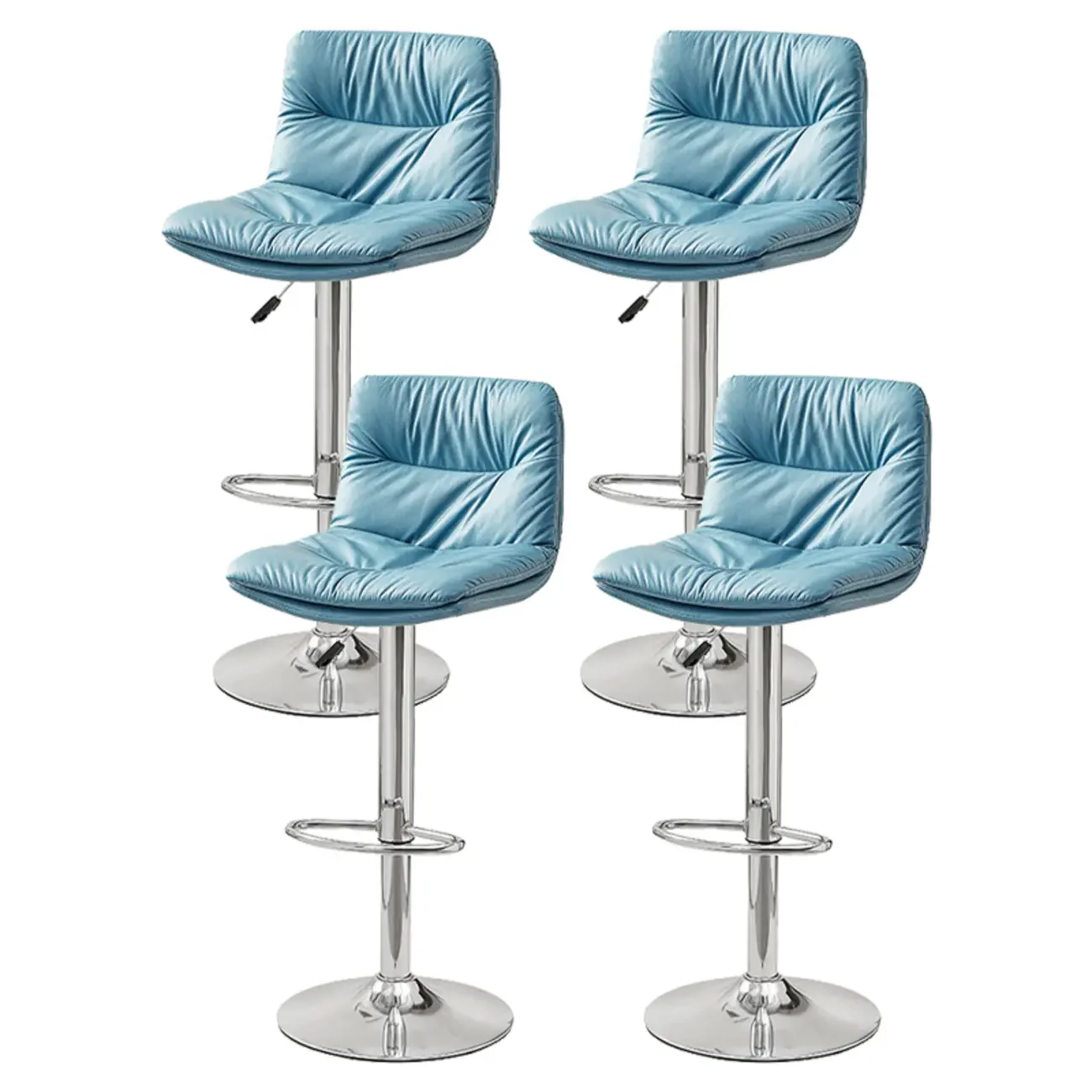 Modern Leather Saddle Swivel Adjustable Bar Stool
