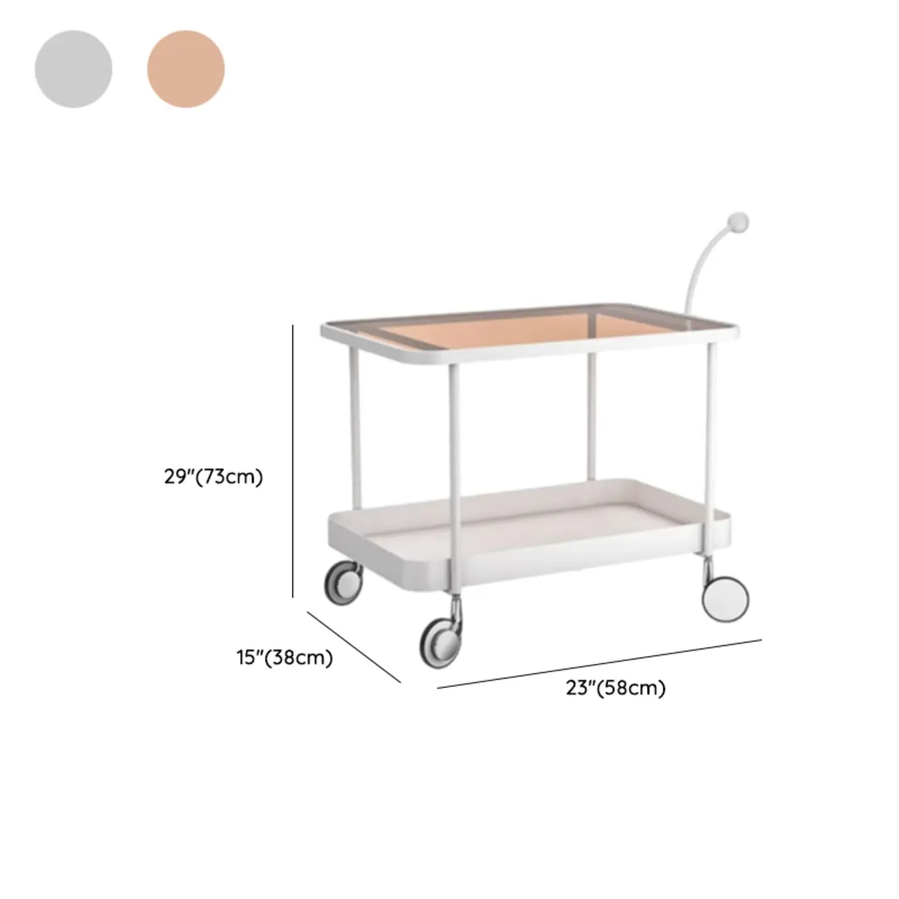 Rectangular Tall Rotating Modern Glass Metal Side Table