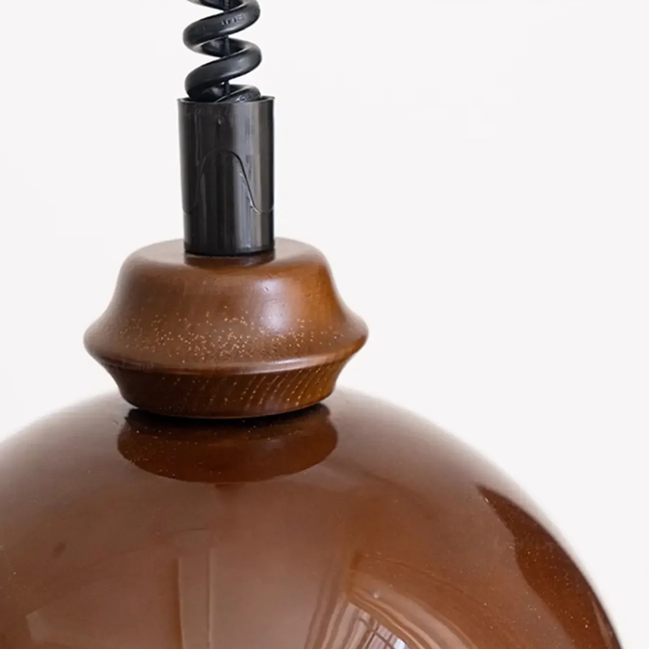 Modern Brown Glass Dome Pendant Lamp