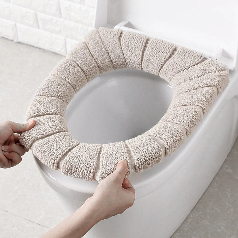 HULIANFU Toilet Seat Cover Warm Soft Acrylic Washable Mat Home Decor Closestool Mat Seat Case Toilet Lid Cover Accessories Bathroom Home - Deanwangkt