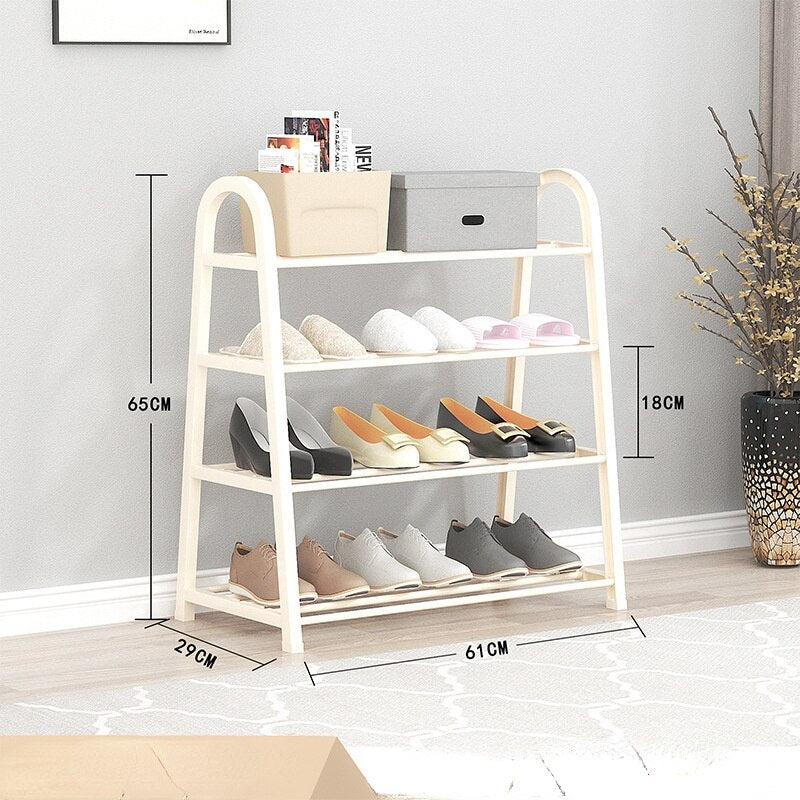 HULIANFU Shoe rack creative light luxury wind dust-proof storage shoe rack dormitory stainless steel - Deanwangkt