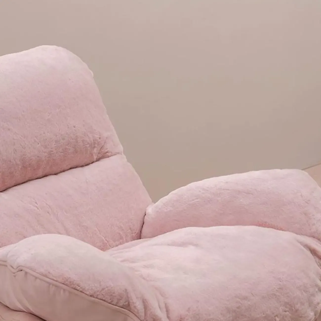 Modern Flannel Upholstered Armless Rocking Chair with Ottoman