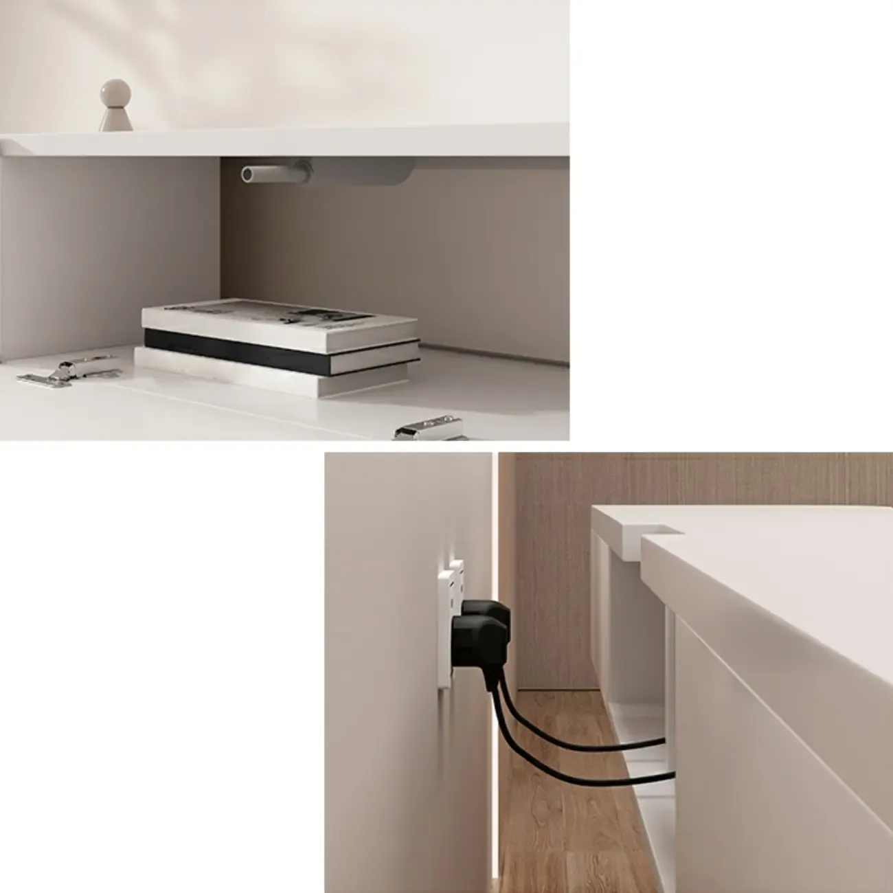 Modern Solid Wood Floating TV Stand with Drawers