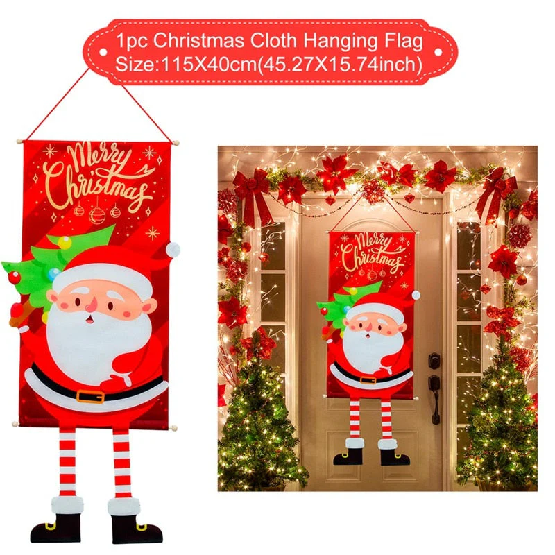 HULIANFU Merry Christmas Hanging Flag Christmas Decorations For Home Door Christmas Ornaments Xmas Gifts Navidad Decor 2026  New Year - Deanwangkt