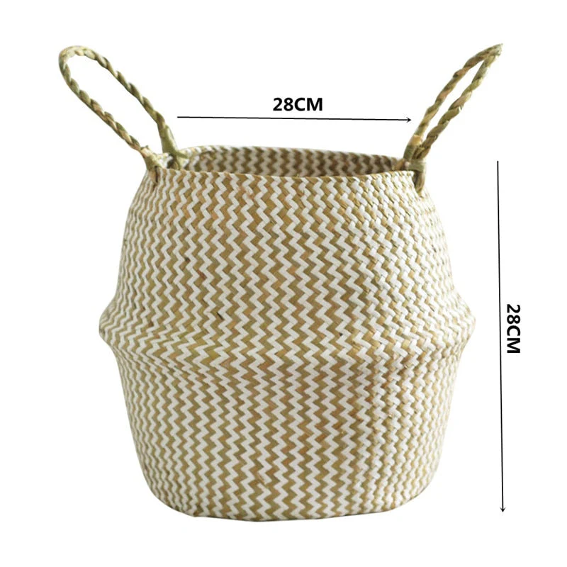 HULIANFU Straw Weaving Flower Plant Basket Grass Planter Basket Indoor Outdoor Flower Pots Cover Plant Containers for Plantable Plants FU - Deanwangkt