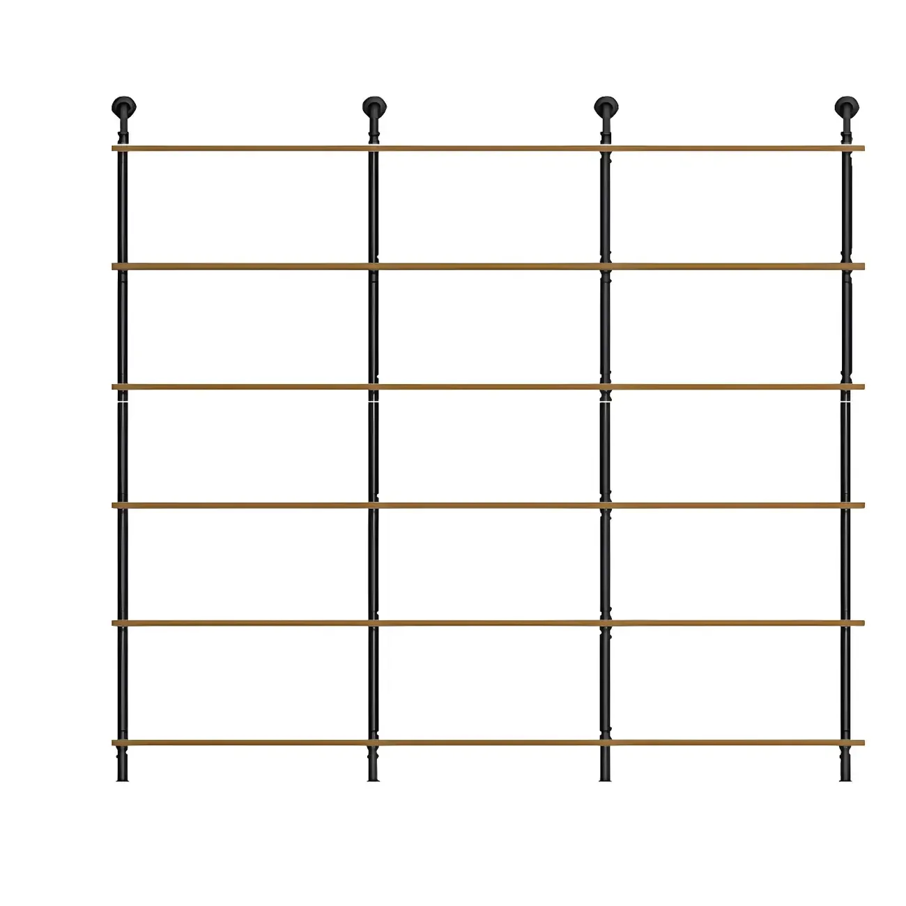 Industrial Black Wood Wall-Mounted Bookcase