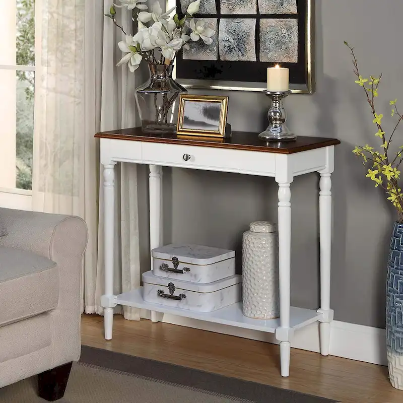 Convenience Concepts French Country 1 Drawer Hall Table with Shelf